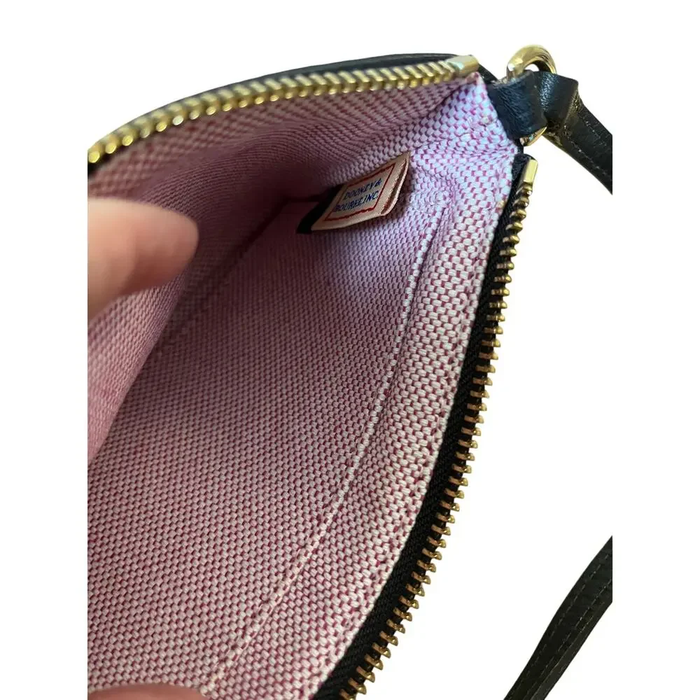 Dooney & Bourke | Pebble Grain Slim Wristlet in Black Leather